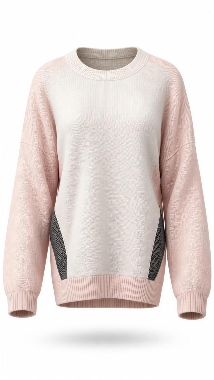 Zaket & Plover Sweater Womens Extra Large Pink Colorblock Knit CrewNeck Pullover